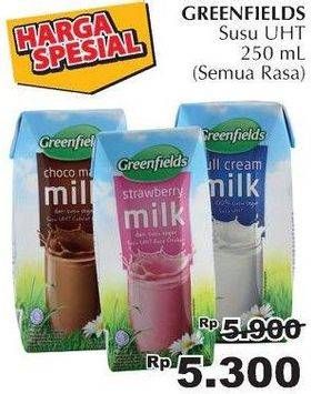 Promo Harga GREENFIELDS UHT All Variants 250 ml - Giant