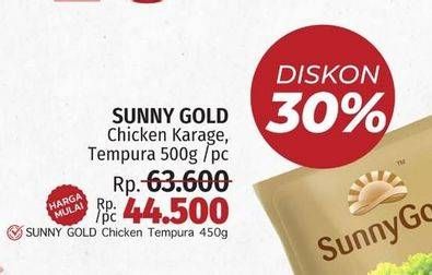 Promo Harga Sunny Gold Chicken Karage, Tempura 500g/ pc  - LotteMart