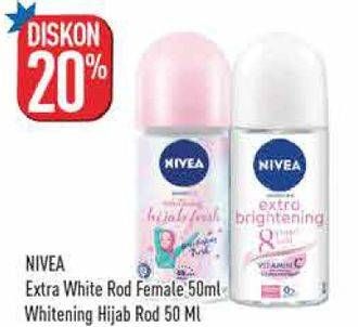 Promo Harga Nivea Deo Roll On Extra Whitening, Whitening Hijab Fresh 50 ml - Hypermart