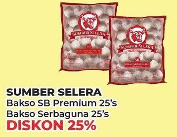 Promo Harga SUMBER SELERA Bakso Sapi SB Premium, SB Serba Guna 25 pcs - Yogya