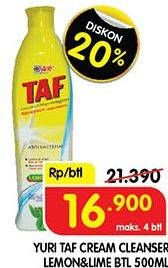 Promo Harga YURI TAF Cream Cleanser LimeLemon 500 ml - Superindo