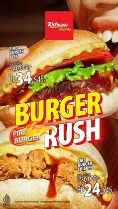 Promo Harga Burger Rush  - Richeese Factory