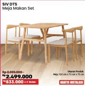 Promo Harga Pira SIV DTS Meja Makan Set 4 Kursi  - COURTS