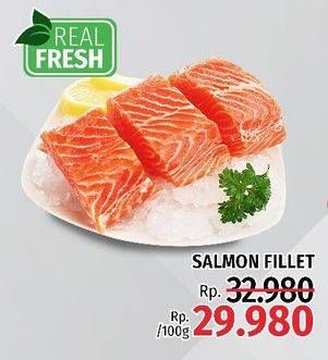 Promo Harga Salmon Fillet per 100 gr - LotteMart