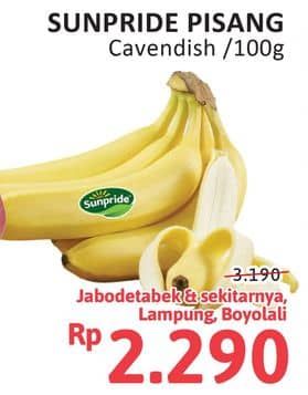 Sunpride Pisang Cavendish per 100 gr Diskon 28%, Harga Promo Rp2.290, Harga Normal Rp3.190