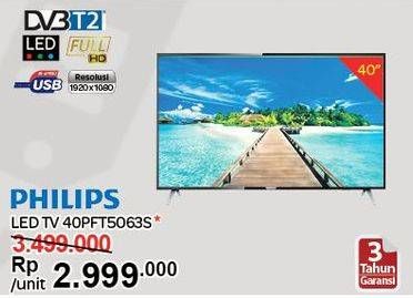 Promo Harga PHILIPS 40PFT5063S | Full HD Ultra Slim LED TV 40 inch  - Carrefour