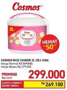 Promo Harga COSMOS CRJ 3306 Rice Cooker  - Carrefour