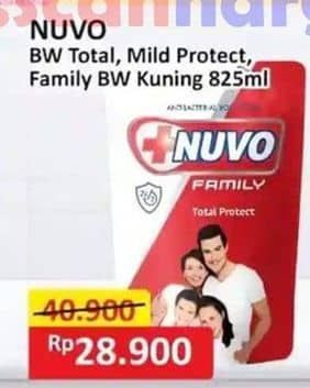 Promo Harga Nuvo Body Wash Total Protect, Mild Protect 825 ml - Alfamart
