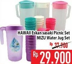 Promo Harga Hawaii Eskan Sasaki Picnic Set / Mizu Water Jug Set  - Hypermart