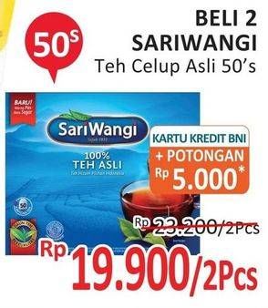 Promo Harga Sariwangi Teh Asli 50 pcs - Alfamidi