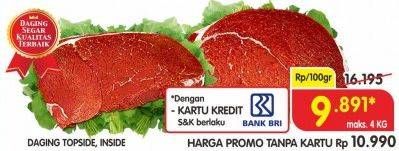 Promo Harga Daging Inside/ Topside Sapi per 100 gr - Superindo