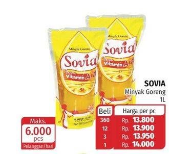 Promo Harga SOVIA Minyak Goreng 1000 ml - Lotte Grosir
