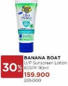 Promo Harga BANANA BOAT Ultra Protect Sunscreen Lotion SPF50 90 ml - Watsons