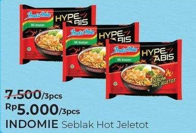 Promo Harga INDOMIE Hype Abis Seblak Hot Jeletot per 3 pcs - Alfamart