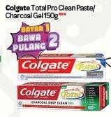 Promo Harga COLGATE Toothpaste Total Professional Clean, Charcoal 150 gr - Carrefour