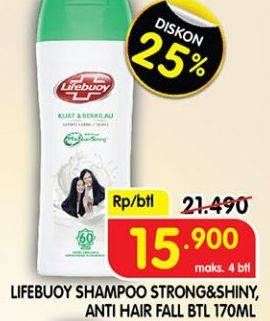 Promo Harga LIFEBUOY Shampoo Strong Shiny, Anti Hair Fall 170 ml - Superindo