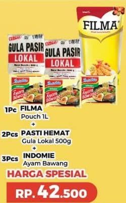 Promo Harga Filma Minyak Goreng + Pasti Hemat Gula Pasir + Indomie Mie Kuah  - Yogya