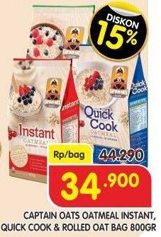 Promo Harga CAPTAIN OATS Oatmeal Instant Rolled, Quick Cook, Instant 800 gr - Superindo