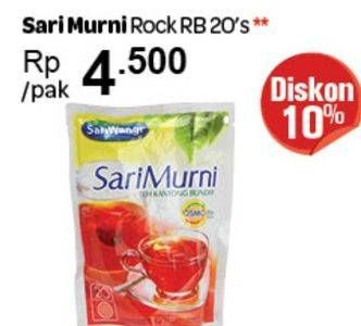 Promo Harga Sariwangi Teh Sari Murni Rock 20 pcs - Carrefour