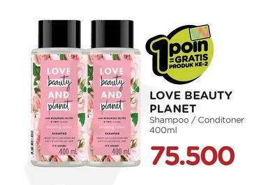 Promo Harga LOVE BEAUTY AND PLANET Shampoo & Conditioner 400 ml - Watsons