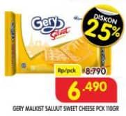 Promo Harga Gery Malkist Saluut Sweet Cheese 110 gr - Superindo