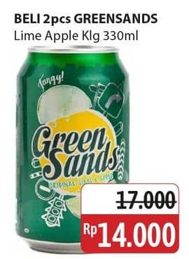 Promo Harga Green Sands Minuman Soda Lime Apple 330 ml - Alfamidi