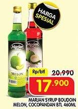Promo Harga MARJAN Syrup Boudoin Cocopandan, Melon 460 ml - Superindo