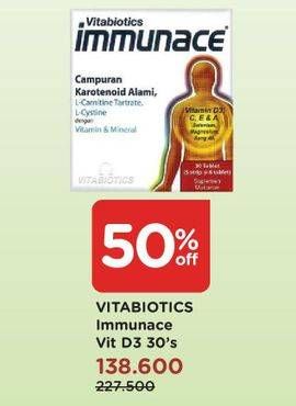 Promo Harga VITABIOTICS Immunace 30 pcs - Watsons
