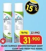 Promo Harga GLADE Surface Disinfectant & Air Sanitizer 400 ml - Superindo