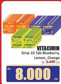 Promo Harga Vitacimin Vitamin C - 500mg Sweetlets (Tablet Hisap) Juicy Blueberry, Fresh Lemon, Sweet Orange per 10 str 2 pcs - Hari Hari