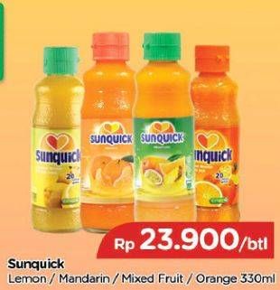 Promo Harga SUNQUICK Minuman Sari Buah Lemon, Mandarin, Mixed Fruit, Orange 330 ml - TIP TOP