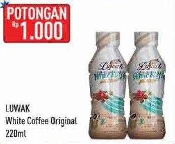 Promo Harga Luwak White Koffie Ready To Drink 220 ml - Hypermart