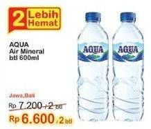 Promo Harga Aqua Air Mineral 600 ml - Indomaret