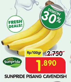 Promo Harga Sunpride Pisang Cavendish per 100 gr - Superindo