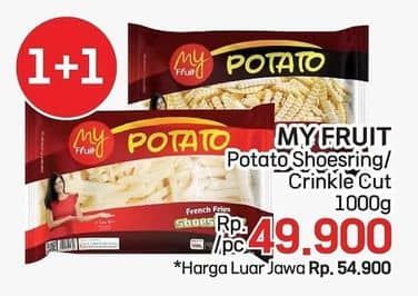 Promo Harga My Fruit Potato Crinkle Cut, Shoestring 1000 gr - LotteMart