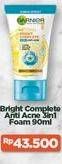 Promo Harga GARNIER Bright Complete 3-in-1 Anti Acne Facial Wash 90 ml - Alfamidi