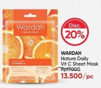 Promo Harga Wardah Nature Daily Sheet Mask Vitamin C 20 ml - Guardian