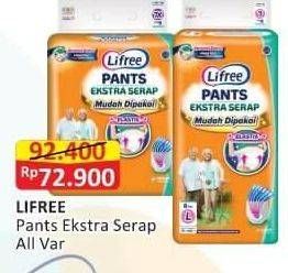 Promo Harga Lifree Popok Celana Ekstra Serap L8, M10, XL6 6 pcs - Alfamart