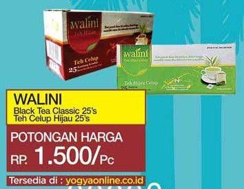Promo Harga Walini Teh Celup Black Tea Classic, Hijau 25 pcs - Yogya