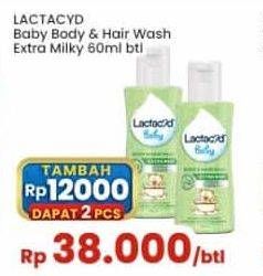 Promo Harga Lactacyd Baby Body & Hair Wash Ekstra Milky 60 ml - Indomaret