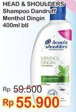 Promo Harga HEAD & SHOULDERS Shampoo Cool Menthol 400 ml - Indomaret