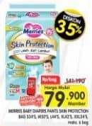 Promo Harga Merries Pants Skin Protection S34, M50, L44, XL42, XXL34 34 pcs - Superindo