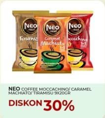 Promo Harga Neo Coffee 3 in 1 Instant Coffee Moccachino, Caramel Machiato, Tiramissu per 9 pcs 20 gr - Yogya