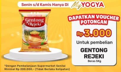 Promo Harga Gentong Rejeki Beras 5000 gr - Yogya