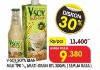 Promo Harga V-SOY Soya Bean Milk tpk 1 L, Multigrain btl 300 mL (semua rasa)  - Superindo
