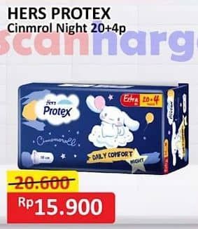 Promo Harga Hers Protex Comfort Night Wing 30cm 24 pcs - Alfamart