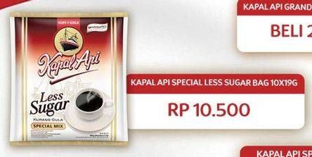 Promo Harga Kapal Api Special Mix Less Sugar per 10 sachet 19 gr - Carrefour