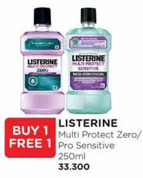 Promo Harga Listerine Mouthwash Antiseptic Multi Protect Zero, Multi Protect Sensitive 250 ml - Watsons