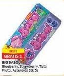 Promo Harga Big Babol Candy Gum Blueberry, Strawberry, Tutti Fruity, Tutti Fruty, Asteroids per 5 pcs 20 gr - Alfamart