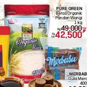 Promo Harga Pure Green Beras Pandan Wangi 1000 gr - LotteMart